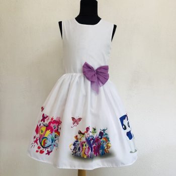 Детска рокля "Пони Еднорог" бяла