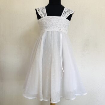 Детска бяла рокля "Лейси"